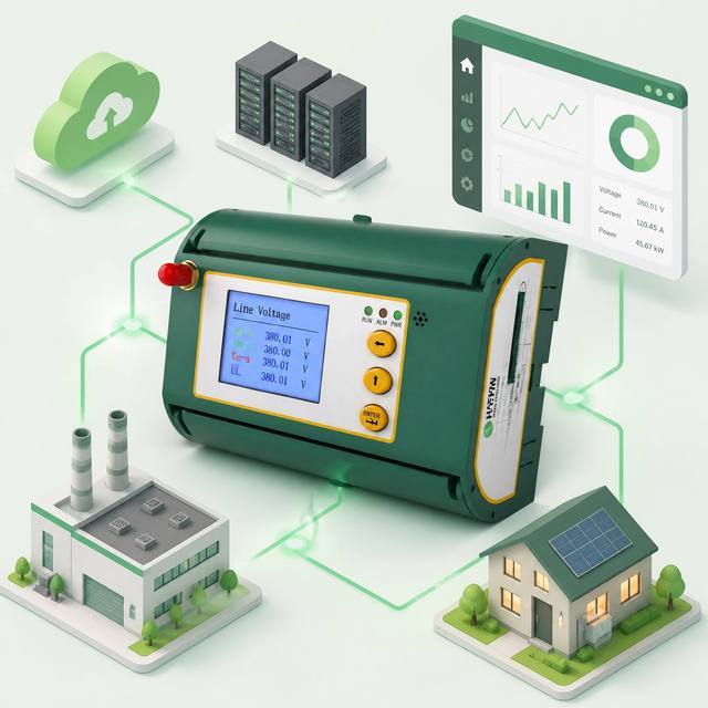 High Accuracy Three Phase DIN Rail Energy Meter Class 0.5S Power Quality Analyzer RS485 Modbus RTU