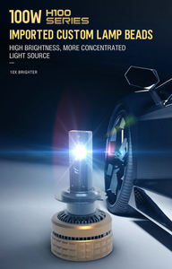 Vente en gros et personnalisation de phares de voiture Led 100 watts ampoules de phares Led pour audi <span class=keywords><strong>R8</strong></span> volkswagen <span class=keywords><strong>Golf</strong></span> - Product Image 5