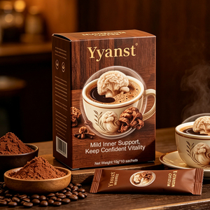 กาแฟเห็ดหลินจือธรรมชาติสูตรอ่อนโยน 10 กรัม*10 ซอง บรรจุกล่องกระดาษลายไม้ สำหรับใช้ที่บ้าน เดินทาง บำรุงร่างกายประจำวัน รับผลิตแบบ OEM แบรนด์ส่วนตัว - Product Image 4