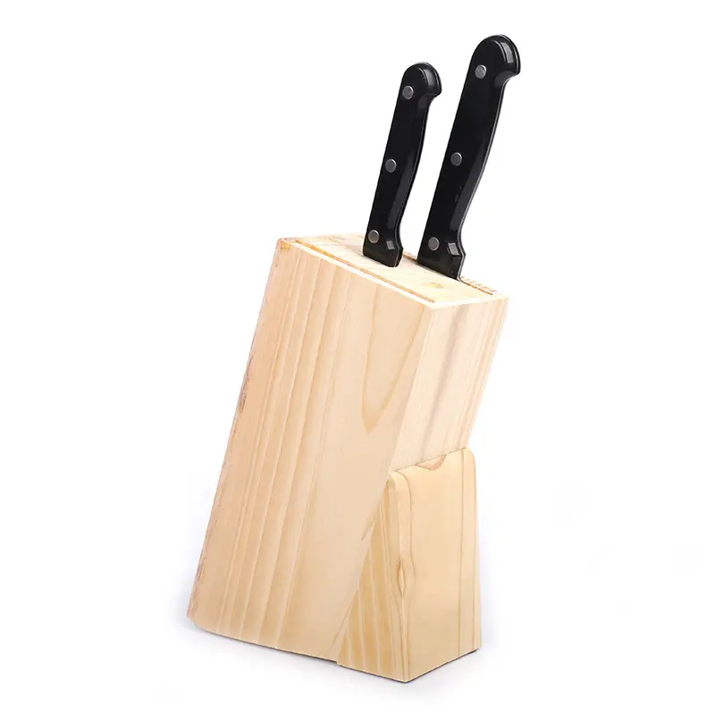 나무 부엌 칼 가위 블록 스탠드 편리한 가정용 나무 칼 홀더 OEM 칼 저장 블록