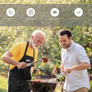 Ensemble de barbecue en acier inoxydable de style américain, très vendu, pour le camping en plein air, avec poignée en aluminium, 21 pièces - Product Image 3