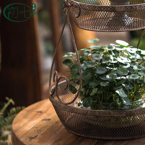 Maceta Redonda Colgante de Hierro Forjado Estilo Europeo Antiguo, de Múltiples Niveles, para Plantas de Escritorio, Decorativa y Transpirable - Product Image 3