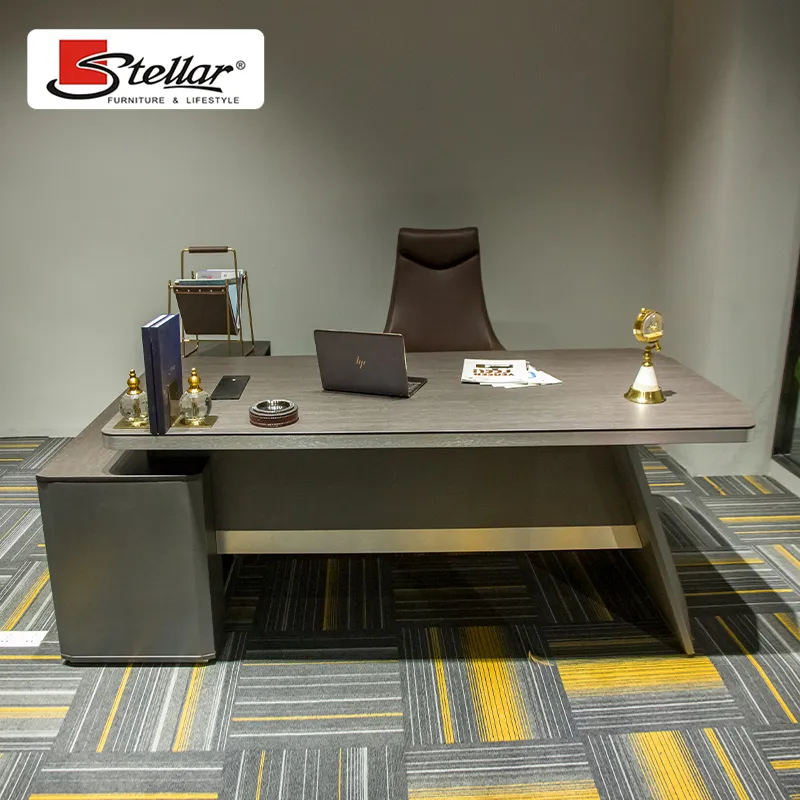 Customized Modern Luxury Office Furniture L Shape Director Boss Big Office Table