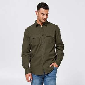 เสื้อเชิ้ตผ้าฝ้ายผ้าลายเฮอร์ริ่งโบนสำหรับผู้ชายไซส์ XL, เสื้อเชิ้ตผ้าคอตตอนซักได้ป้องกันการซีด - Product Image 1