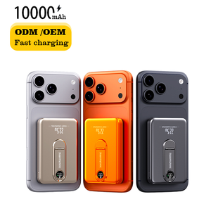 Nouvelle batterie externe sans fil ultra-fine 2-en-1 en alliage d'aluminium, 10000 mAh, magnétique, charge rapide 15W/20W, Type-C - Product Image 1