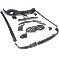 Nuevo Kit de Carrocería de Fibra de Carbono de Alta Calidad Estilo LD, Difusor de Labio para Parrilla Delantera con Alerón LED, Faldones Laterales para Espejos Retrovisores para G06 X6