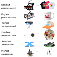 Imprimante de transfert thermique de machine d'imprimante de presse à chaud combinée d'usine pour la machine d'impression de chapeau/tasse/plaque/t-shirts 11 en 1