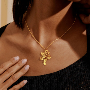 Collar <span class=keywords><strong>de</strong></span> Cadena con Eslabones <span class=keywords><strong>de</strong></span> Acero <span class=keywords><strong>de</strong></span> Titanio con Flor <span class=keywords><strong>de</strong></span> Nacimiento <span class=keywords><strong>de</strong></span> <span class=keywords><strong>Diciembre</strong></span>, para Mujer, Personalizado, Regalo para el Día <span class=keywords><strong>de</strong></span> la Madre, Pascua, Navidad - Product Image 1