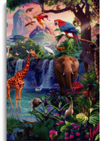 Pintura por Números de 3 Paneles para Adultos, 3 Piezas, el Mundo Mágico de los Animales, Kit de Pintura al Óleo Digital DIY para Regalo