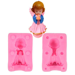Moule en silicone pour <span class=keywords><strong>bougie</strong></span> en forme d'ange fille et d'ange garçon en trois dimensions, moule pour sucettes, moule pour savon, moule pour colle liquide, moule pour pâtisserie - Product Image 1