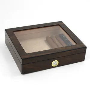 Personalizado moderno antiguo en blanco al por mayor fabricante de vidrio automático Paquete de madera caja de puros de cedro español de humidor de puros