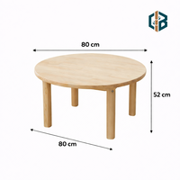 Table ronde en bambou pour enfants, table d'activités Montessori en bois pour tout-petits, mobilier de salle de jeux pour enfants, vente en gros OEM personnalisée