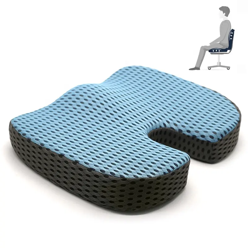 High Quality Orthopedic Comfort Car 4D Mesh Pressure Relief Memory Foam Seat Cushion Beautiful Buttocks Cushion