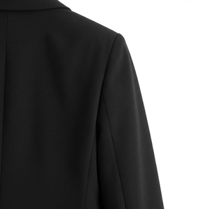 Blazer Clásico Negro de Lana para <span class=keywords><strong>Hombre</strong></span>, Corte Entallado, Cuello en V, Color Sólido, para Oficina, Negocios, Casual, Formal, Personalizado - Product Image 5