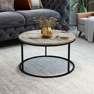 Mesa de Centro Moderna Portátil para Sala de Estar, Oficina, Espacios Pequeños, Resistente, Fácil de Montar, Mueble de Madera y Metal - Product Image 3