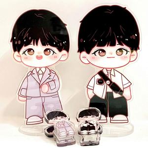 Porte-clés en acrylique transparent personnalisé avec figurine d'anime, support créatif, cadeau combiné - Product Image 2