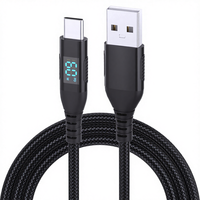Câble numérique HD LED à charge rapide Type-C tressé blindé en cuivre pur 3m entièrement compatible Android Type-C Câble de données intelligent OPPO VIVO