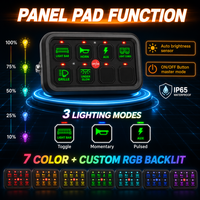 Nouveau panneau de commande 8 interrupteurs avec synchronisation via application, boîtier de relais à semi-conducteurs 16M RGB, IP65 universel pour la mise à niveau/rétrofit 4x4 des Land Rover Ute