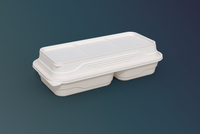 Anti-val 1100ml Wegwerp Lunchbox met Deksel Biologisch afbreekbaar Maïszetmeel + PP Ecologisch Verantwoord Afhaallocatie Bento Box