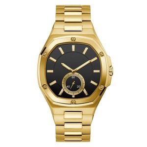 Relojes de Pulsera de Cuarzo Dorados para Hombre, Personalizados con su Propia Marca, Relojes de Acero Inoxidable con Zafiro y Logotipo para Mujer, Caja de Reloj de Lujo, Amarillo - Product Image 2