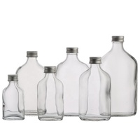 Bouteille en verre plate de 250 ml pour boissons, café infusé à froid, thé, lait avec bouchon – Disponible en 50 ml, 100 ml, 200 ml, 300 ml, 500 ml