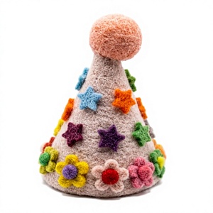 Handmade Eco-Friendly Traditional Felt Christmas Tree Cone Decor <b>Stars</b> Flowers Small Indoor Holiday Ornament Wall <b>Hanging</b> Cute - Product Image 3