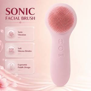 Brosse Nettoyante Visage Électrique en Silicone Multicolore pour Femme avec Tête Chauffante Massante en Métal – Vente en Gros - Product Image 3