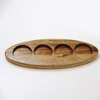 Cuisine Plateau à dessert en bois d'acacia Plateau à thé jetable Motif papillon gravé pour fête Table d'exposition en bois massif Dip