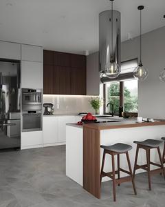 Armoire de cuisine de luxe haut de gamme moderne et chaude armoire de rangement ouverte de conception intégrée populaire pour la cuisine de comptoir de réfrigérateur - Product Image 4