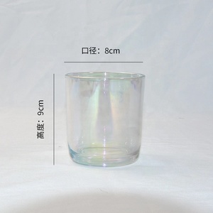 中国制造准备装运10盎司白色透明粉色蓝色彩虹色蜡烛罐容器，带盖圣诞装饰 - Product Image 3