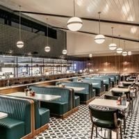 Tables et chaises personnalisées pour restaurants de restauration rapide, élégantes banquettes en bois de Malaisie PARA Restaurantes, ensembles de meubles de restaurant