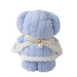 Coral Fleece Bear Towel 20x50 Cm Skin Friendly Kids Bath Towel Absorbent No Lint For Birthday Full Moon Gift - Product Image 3