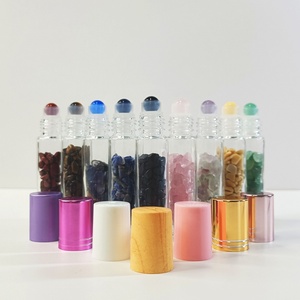 Empty Gemstone Roller Bottle 5ml 10ml Essential Oil Perfume Glass Roll on Bottle With Colorful Roller Ball for Cosmetics - Product Image 2