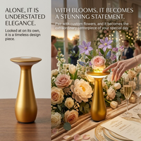 Solutions B2B OEM/ODM personnalisables : Centre de table floral haut de gamme pour mariages et événements, lampe de table moderne rechargeable en forme de vase