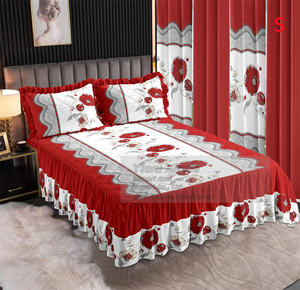 Factory Direct <strong>Sales</strong> <strong>Bedding</strong> <strong>Set</strong> 7pcs Bedskirt Ruffles Quilted Bedsheet Bedskirt <strong>with</strong> <strong>Matching</strong> <strong>Curtains</strong> Pillowcases - Product Image 3