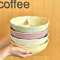 Assiette de contrôle des portions en céramique à 3 compartiments, réutilisable, plat bariatrique pour enfants et adultes, compatible micro-ondes et lave-vaisselle