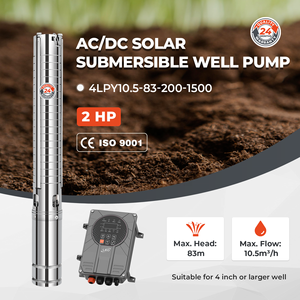 LEO 2HP 10.5m ³/h 83m 200v 1500w Four Smart Control Function AC/DC <span class=keywords><strong>Pompe</strong></span> solaire pour l'eau pour l'irrigation et l'agriculture - Product Image 2