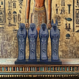 Estatuas de Resina de los Cuatro Hijos de <span class=keywords><strong>Horus</strong></span>, Dioses Egipcios Antiguos, Adornos Pintados a Mano, Figuras Coleccionables, Venta al Por Mayor - Product Image 1