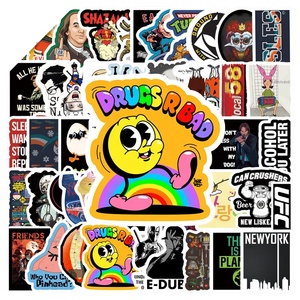 50 pz divertente Spoof umorismo lettera personaggio Washi etichetta adesivo in vinile <span class=keywords><strong>per</strong></span> bottiglia frigo muro auto bici <span class=keywords><strong>adesivi</strong></span> Graffiti - Product Image 3