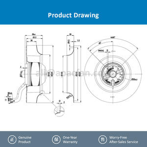 Ventilador Centrífugo de Refrigeración OEM ebmpapst R2E225-AT51-14 230V CA 2650 RPM 225 mm 105 W 0.46 A 825 m³/h con Inclinación Hacia Atrás para Inversor Siemens - Product Image 4