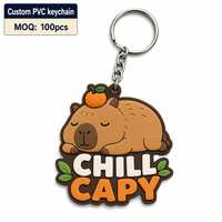 Porte-clés en caoutchouc souple personnalisable avec votre logo, breloques de style dessin animé, porte-clés en PVC