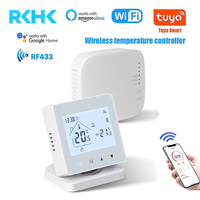 Termostato Inteligente RKHK WiFi RF433 con Receptor para Caldera de Gas, Calefacción de Agua, Control Remoto por Aplicación Tuya Smart Life