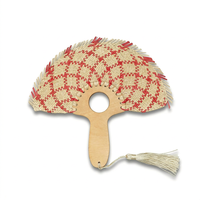 Éventail de mariage personnalisé en bambou fait main avec pompon, logo personnalisé pour cadeau de fête nuptiale