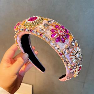 عصابات رأس فاخرة مرصعة بالأحجار الكريمة على الطراز الباروكي، إصدار عريض من المجوهرات - Product Image 3