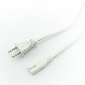 Cable de alimentación estándar americano no polar listado en UL Figura 8 Enchufe Blanco 1,5 M