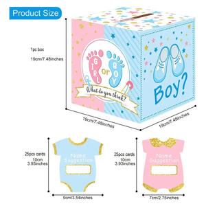 Baptême bébé sexe révéler urne avec 50 cartes bébé douche décorations fête vote jeu TNT sexe révéler fête fournitures - Product Image 4