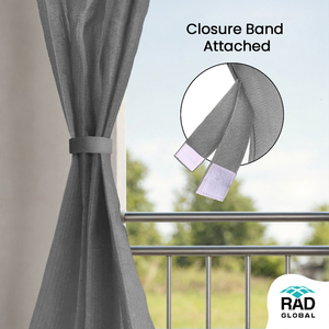 2in1 Waterproof Outdoor Curtain 260 GSM Pebble Grey with Modern Neutral Styling for Elegant Patio <b>Privacy</b> UV Protection - Product Image 6