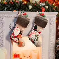 סיטונאי לסרוג חג מולד סוכריות מתנת גרבי קישוט בגדי גרביים סנטה סוכריות תיק חג המולד גרב גרביים