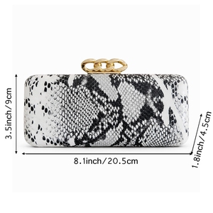 Bolso de Noche Elegante para Mujer con Diseño de Serpiente, Correa de Cadena Desmontable, Cartera de PU, Bolso de Moda para Fiestas Formales y Bodas - Product Image 2