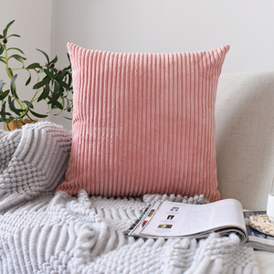 Solid Soft Textured Corduroy <strong>Cushion</strong> Cover <strong>Striped</strong> Throw Pillows Cases Plain Farmhouse Pillow Covers for Home Hotel Hospital Use - Product Image 3